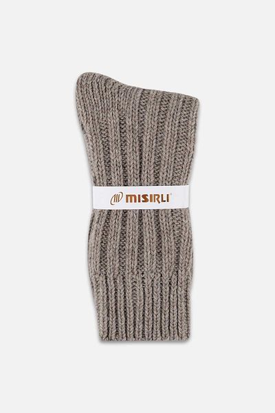 Mısırlı Unisex 5 Layers Alpaca Wool Winter Single Beige Socks M 3094 B