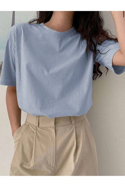 BYMEER Μπλουζάκι Baby Blue Plain Oversize