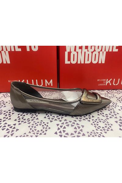 KUUM LONDON K706001 PANTOFI DE BALERINA ZILNIC PLATINĂ
