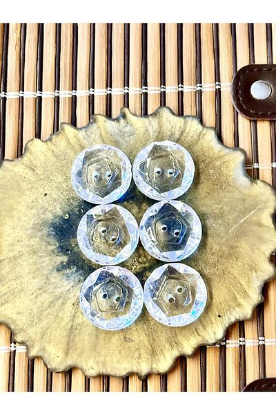 ODDA TASARIM ATÖLYESİ transparent crystal 6-piece button set