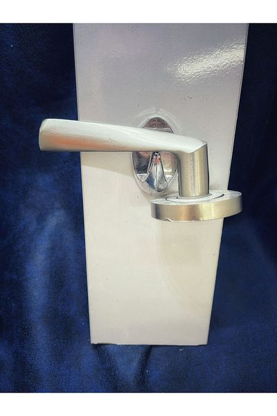 NADİR Steel Door Handle with Satin Rosette Right