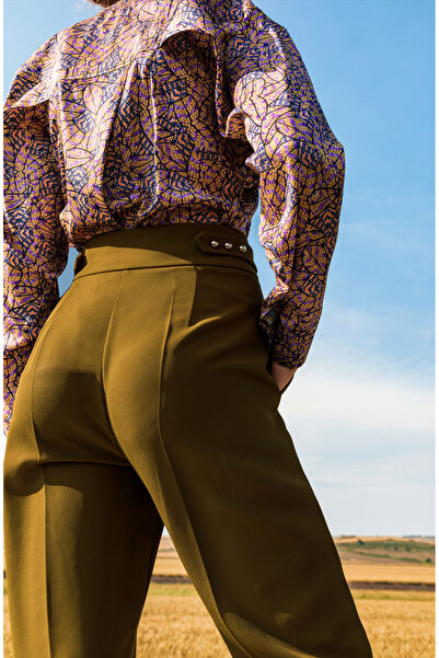 KAMEYA Double Breasted Closure Patterned Blouse