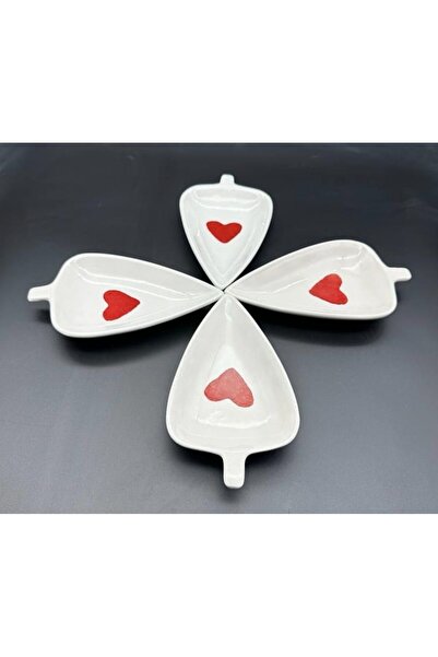 MeGgDecor 4 Pieces Heart Leaf Snack Bowl Sauce Bowl and Jam Bowl