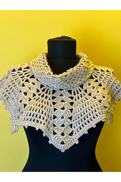 Gönülden Tasarım HAND KNITTED WOMEN'S BOLERO NECK COLLAR APPAREL ACCESSORY CREAM COLOR