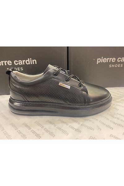 Pierre Cardin 9701 МЪЖКИ ЕЖЕДНЕВНИ ЧЕРНИ ОРТОПЕДИЧНИ САЛОНЧЕТА ВЪНШНА ЧАСТ ОТ ЕСТЕСТВЕНА КОЖА