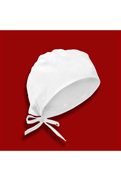 enmalife White Bonnet - Heart Graphic, Custom Design Bandana for Chef Doctor