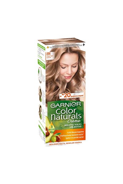 Garnier Color Naturals Krem Saç Boyası 8n Doğal Açık Kumral