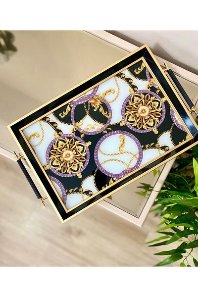 Sillage Home Luxury Tea Tray Large Size, Tea Coffee Presentation Tray, Dowry Tray