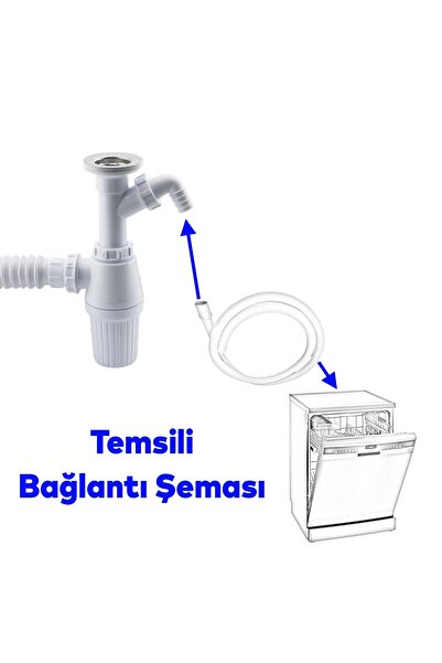 NZB Pis Su Giderli Sökülebilir Tas'lı Çift Gider Sifon Körüklü Temizlenebilir Mutfak Banyo Lavabo Körükl