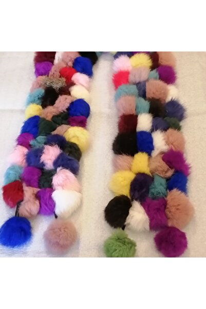 Butik Tülin Kadın otantik el yapımı hakiki kürk doğal tavşan çok renkli 4x27 ...