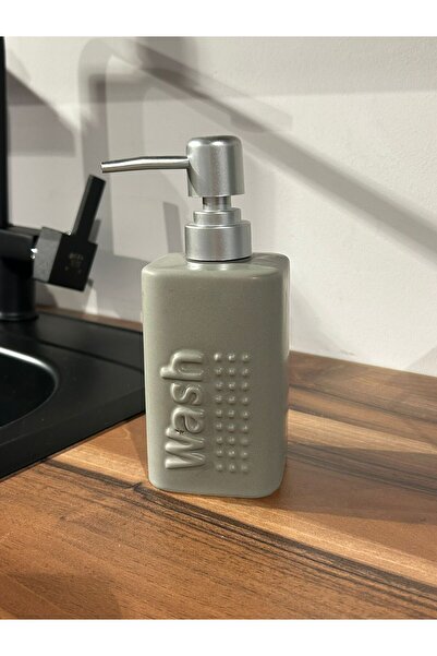 SİHİRLİ AYAKLAR CERAMIC LIQUID SOAP HOLDER WHITE BLACK GREEN METALLIC COLOR HEADER PRINTED MATTE COLOR