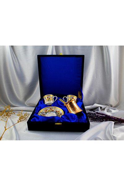 Kütahya Serigrafi 2-Piece Porcelain Cup Set with Coffee Pot FNC0108