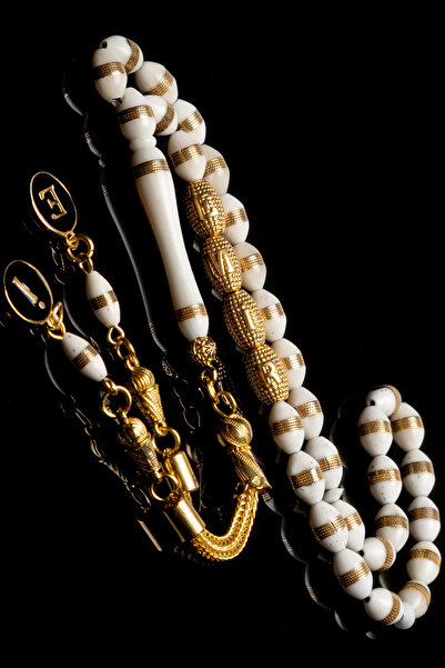 OTTOTESBİH Erkek Hediyelik Harf Püsküllü Deve Kemiği Tesbih, Isimli Tespih