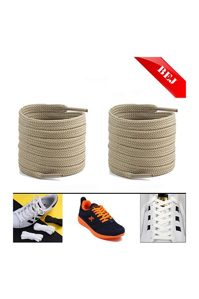 AiryFooT Shoelaces 120 Cm Flat Beige 1 Pair