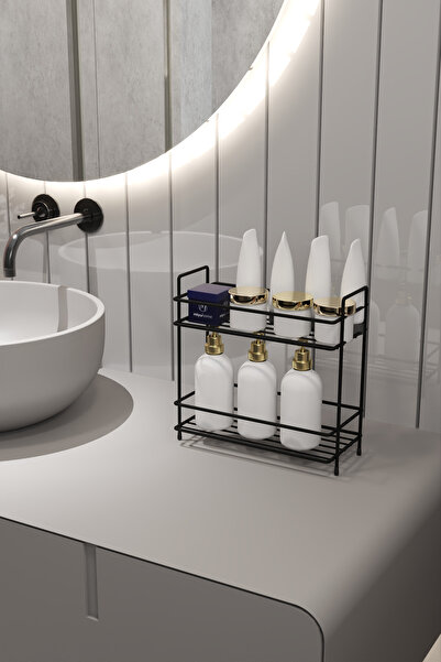 moniev 2 Katlı Baharatlık Tezgah Üstü Dolap Içi Banyo Düzenleyici Mutfak Rafı Çok Amaçlı Organizer