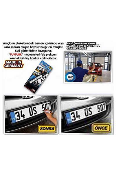 NZB Plaka Kalemi Araç Plaka Yazma Kalemi Plaka Boyama Rötuş Kalemi Siyah12624