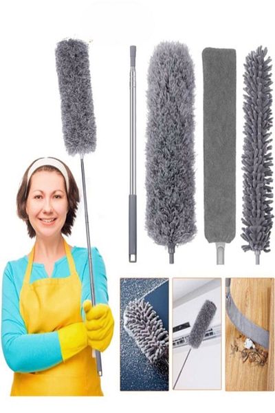 Manosta Microfiber Magnetic Anti-static Bendable Dust Remover Full Set of 3 with Extendable Handle