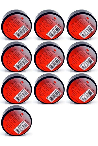 3M 10 Adet 3M Temflex Pvc Siyah İzole Bant Elektrik Bandı