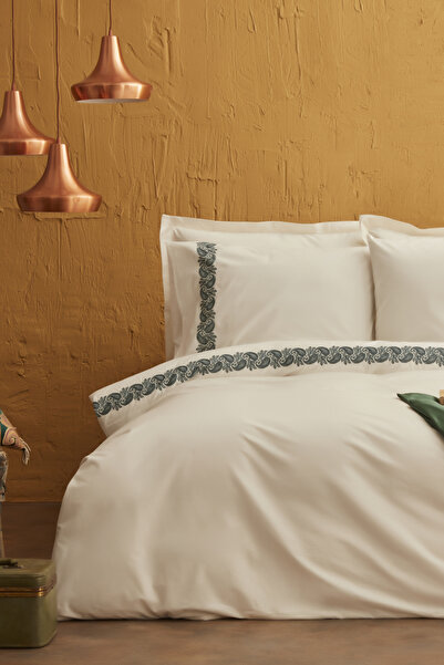 Karaca Home Firenze 100% Cotton Double Duvet Cover Set Petrol