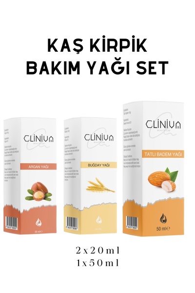 cliniva Kaş & Kirpik Bakım Yağı 3’lü Set – Doğal Besleyici & Güçlendirici