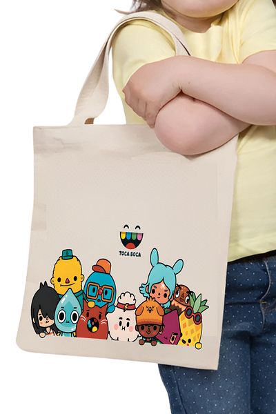 Cemira Geantă Copii Toca Boca, Geantă Jucărie, Geantă Cărți, Geantă Tote Bag Pânză