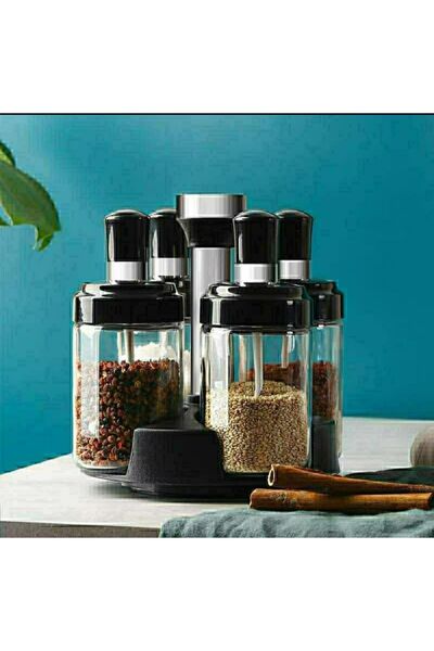 Akkoyunlu home طقم بهارات دوارة 360 درجة مكون من 4 ملاعق ذاتي 250 مل