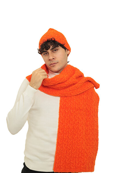 RTD&VLD Rtd & Vld Unisex Knitted Pattern Knitwear Scarf Beanie Set