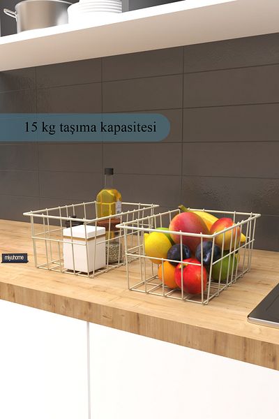 moniev Καλάθι πολυτελείας μεγάλου μεγέθους 2 - Οργανωτής κουζίνας και μπάνιου, καλάθι με σύρμα και φρούτα