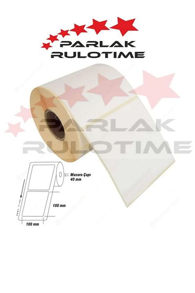 PARLAK RULOTIME 500 Wraps 40 Mm Hub - 100*100 Eco Thermal Barcode Shipping Product Label