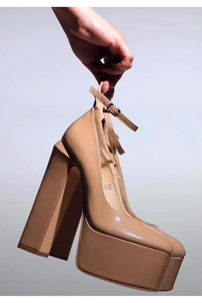 Tarz Topuklar Rugan Platform Ayakkabı