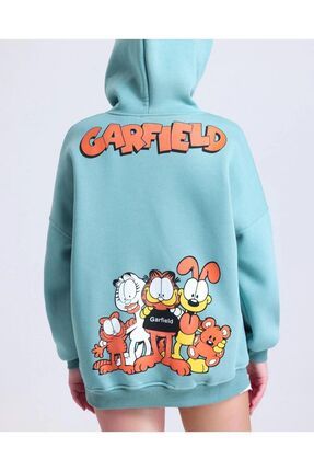 OLCMODA Unisex bebe Mavi Garfield Bask l Organik Pamuklu 3 Iplik Oversize Sweatsirt Hoodie Fiyat Yorumlar Trendyol