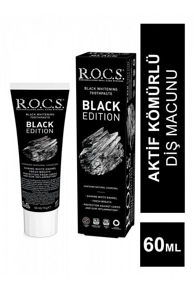 R.O.C.S. Black Edition Whitening Black Toothpaste with Activated Charcoal Extracts 60 ml