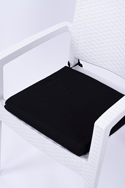 ALTINPAMUK Black Elsa Sponge Chair Cushion with Laces 40x42 Cm