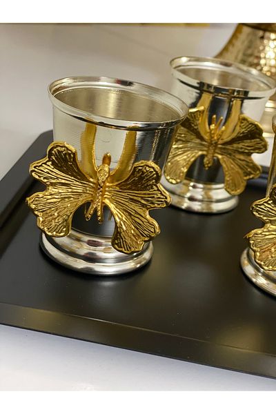 Elzemm store SILVER COLOR BUTTERFLY 3 PIECES ROSE BUCKET LUXURY