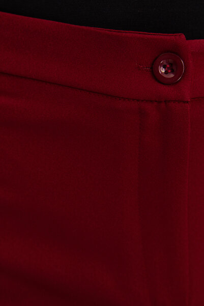 Trendyol Collection Burgundy Flare Flare Leg High Waist Woven Trousers TWOAW20PL0094
