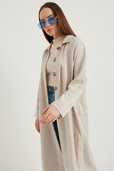 You&More Kadın Mevsimlik Bej Trençkot