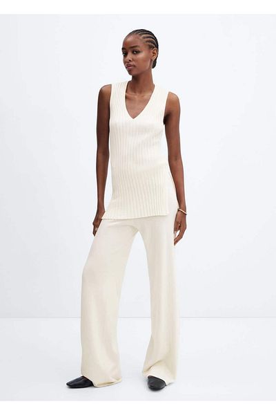 MANGO Woman Straight cut knit pants