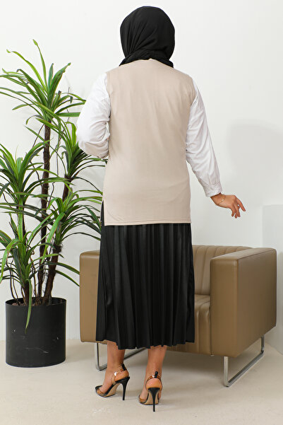 penye Γυναικείο γιλέκο Sand Beige με τσέπες, Mother Vest, Casual