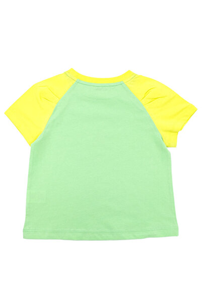 Ozmoz By Mukadder Özden Organic Cotton Flower Patterned Raglan Sleeve Girl's T-shirt