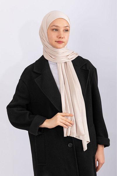 hijabchi Combed Cotton Shawl Jersey Shawl - Nude