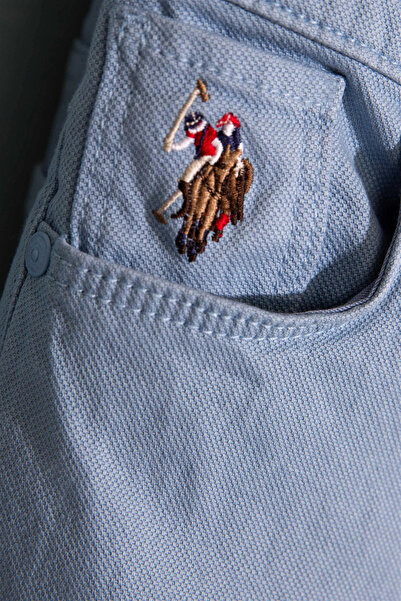 U.S. Polo Assn. Erkek Çocuk Açık İndigo Kanvas Pantolon