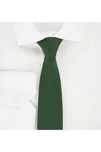 Elegante Cravatte Вратовръзка и джобна носна кърпичка в зелен цвят Oxford Dobby