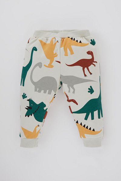 DeFacto Dinosaur Printed Sweatshirt and Sweatpants Set for Baby Boy - Crew Neck B9496A524Sp