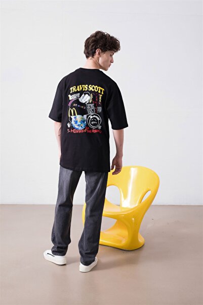 FECCY Tricou Oversize Unisex Negru Highest In The Room