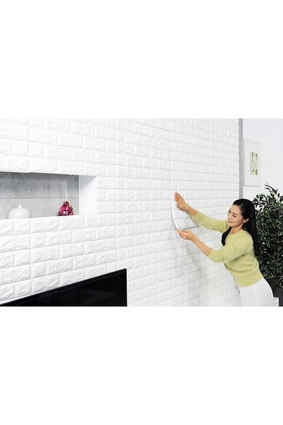 Renkli Duvarlar Panou 3d Caramida Alba 77x70 Cm Panou Perna Autoadeziv Panou Perete