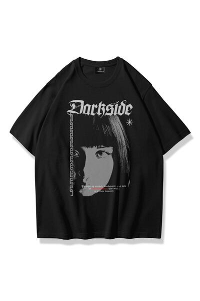 FECCY Tricou Oversize Unisex Darkside Negru