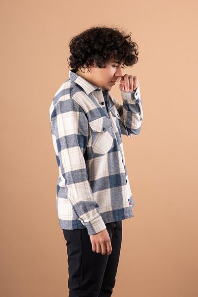 BİCAN Мъжка риза Bican Oversize с двоен джоб Lumberjack