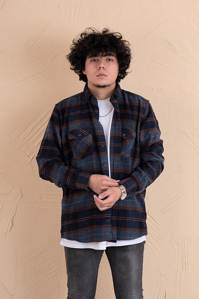AKÇAYLAR Мъжка риза Lumberjack с двоен джоб и ежедневна кройка Mugi