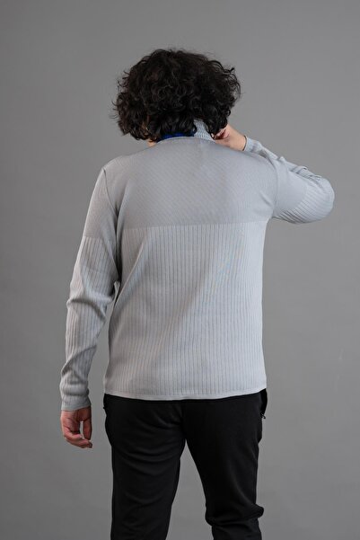 AKÇAYLAR Світшот з блискавкою, коміром-стійкою та еластичною стрічкою для чоловіків