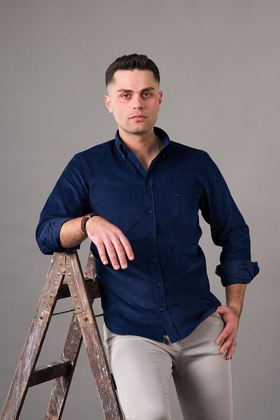 Dorss Мъжка тънка кадифена риза Slimfit